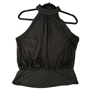 Express Black NWT Large Open Back High Neck Tank Drapy Flowy